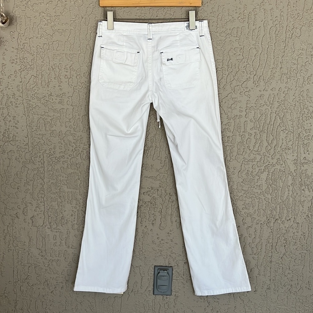 Le Tigre White Straight Leg Pants Drawstring Zip Fly Size 3 - Picture 5 of 14
